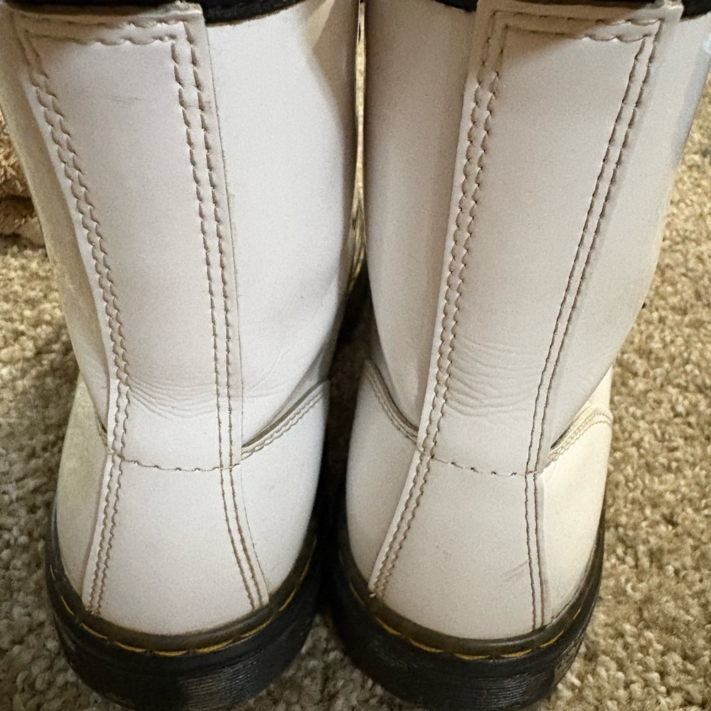 Dr. Martens White Boots with Black Soles - Picture 8 of 10